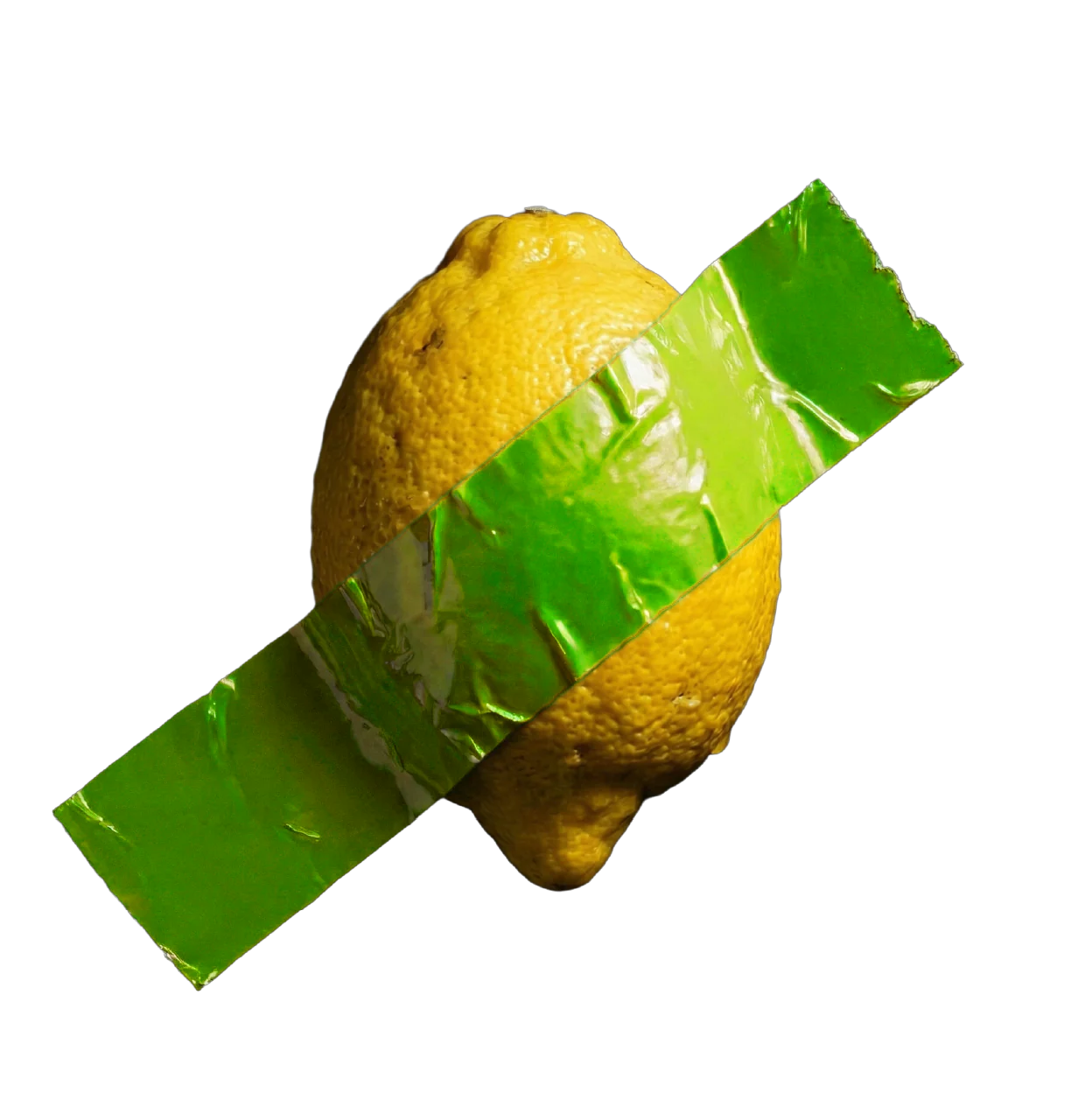 Limão com fita adesiva